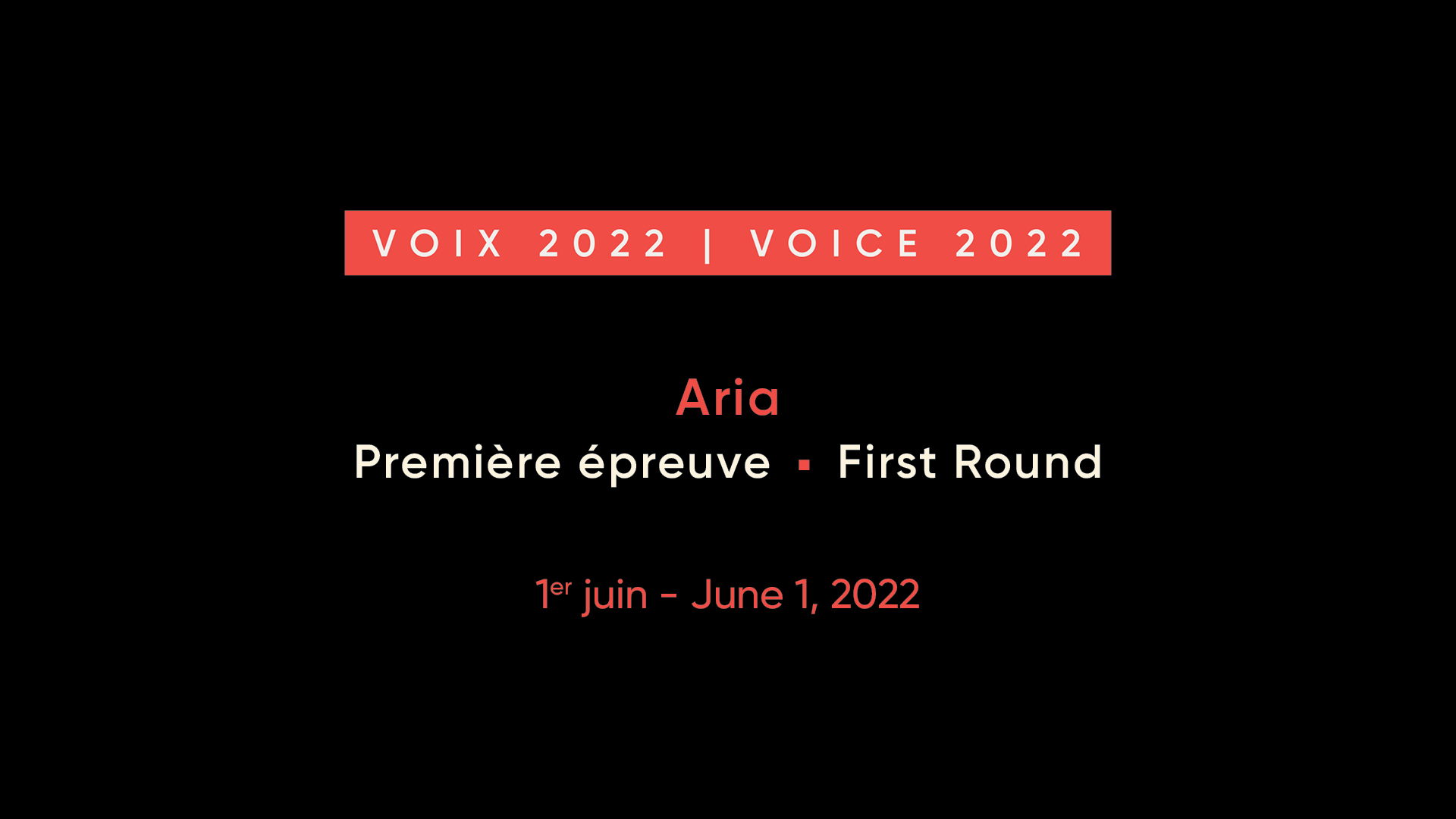 Première épreuve - Aria