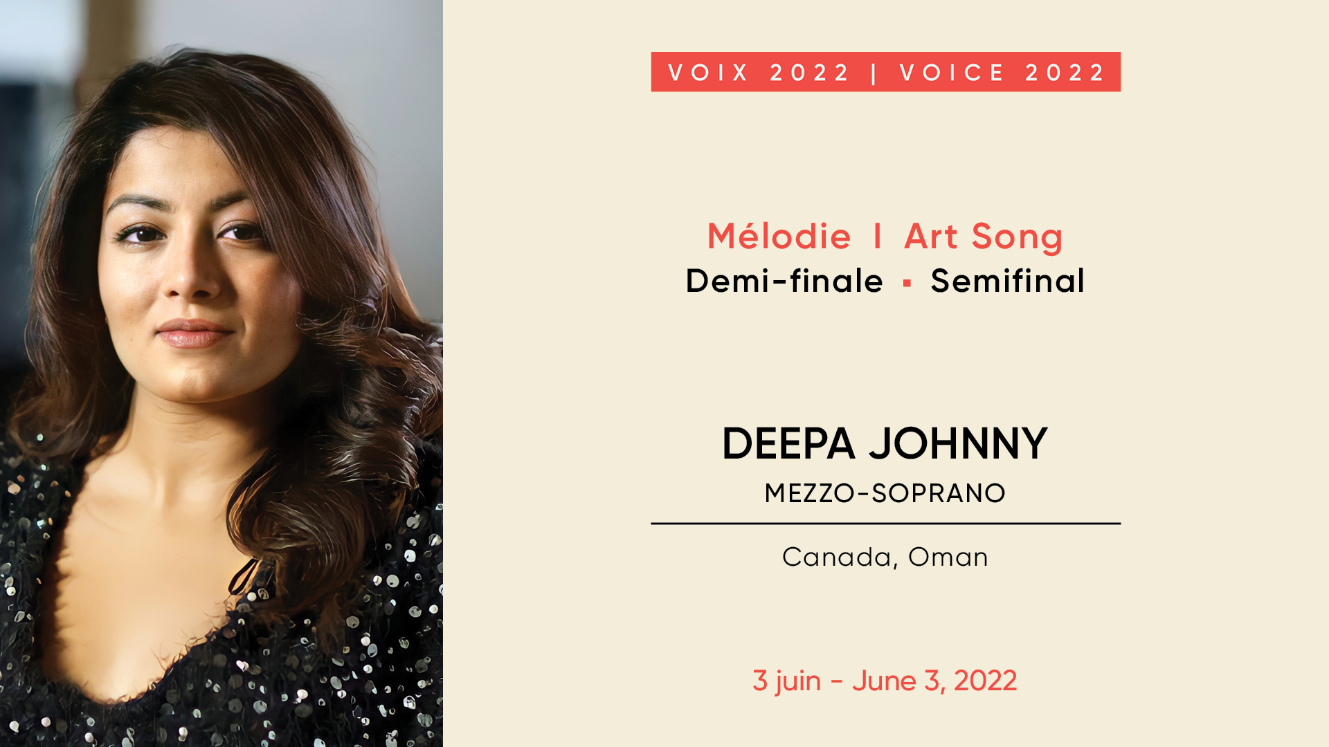 Deepa Johnny, mezzo-soprano